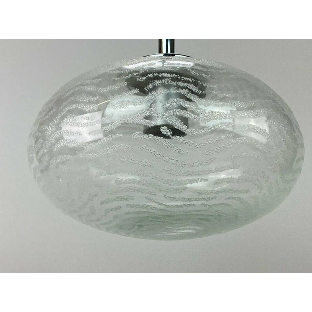 Mid-Century Modern Space Age Pendant Lamp in Glass from Hustadt Leuchten, 1970s For Sale - Image 3 of 8