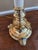 Traditional Vintage Stiffel Brass Buffet Table Candlestick Lamp With Stiffel Linen Shade For Sale - Image 3 of 10