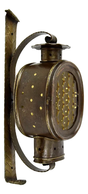 Vintage Brass and Glass Wall Lantern