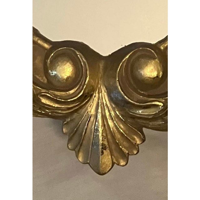 1950 Hollywood Regency Style Plaster Gold Tone Wall Mirror For Sale - Image 4 of 5