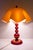 Memphis Vintage Post Modern Hard Moulded Table Lamp With Shade For Sale - Image 3 of 12