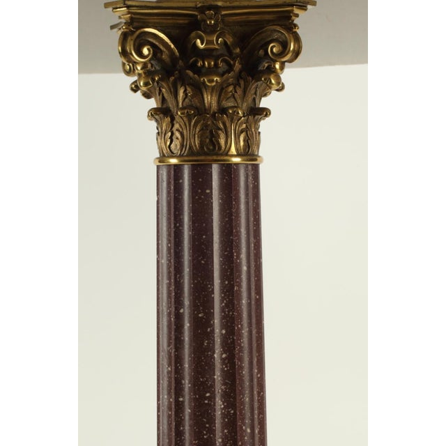 Grand Tour Style Gilt Bronze & Scagliola Marble Table Lamp by Rupert Hobbs