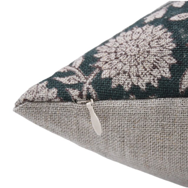 Fabdivine Handmade Block Print Decorative Cushion Cover Thick Linen 18x18 Inch Rajat For Sale - Image 4 of 5