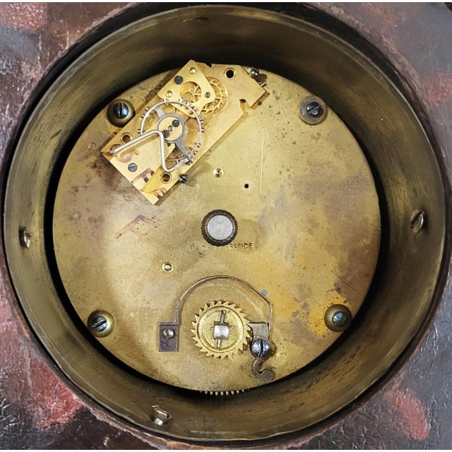 Antique English Bronze & Chinoiserie Painted Shelf Clock by Mappin & Webb For Sale - Image 17 of 18