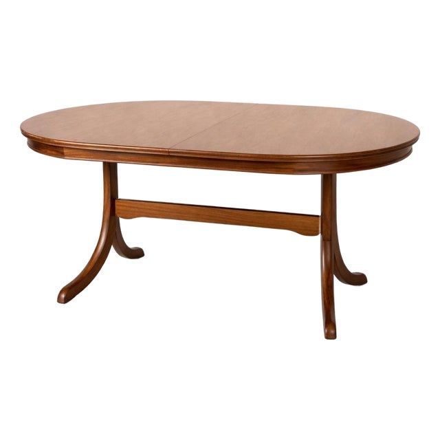 Mid-Century Teak S-Form Oval Extending Dining Table, 1960s For Sale