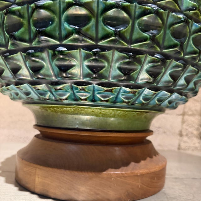 1960s Mid-Century Modern Ceramic Table Lamp Sculptural Ceramic Base For Sale - Image 5 of 11
