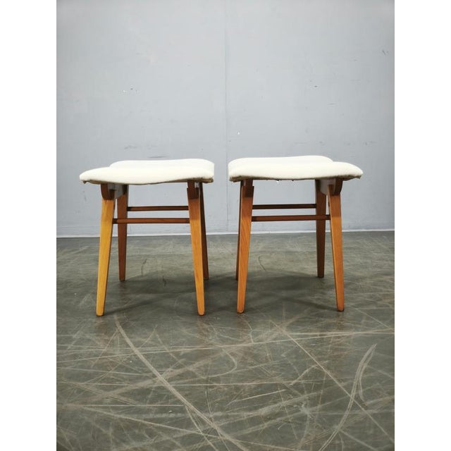 Beech Wood Stools by Závod Malacky, Czechoslovakia, 1970s, Set of 2 For Sale - Image 9 of 12