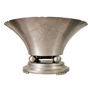 Swedish Modern Art Deco Pewter Centerpiece Bowl by Bröderna Edlund, 1929 For Sale
