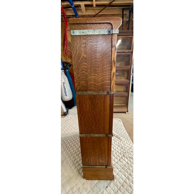 Globe Wernicke Antique Globe Wernicke Three Stack Barrister Bookcase With Ogee Top and Base For Sale - Image 4 of 12