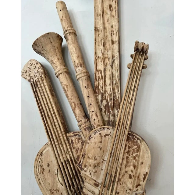Pair of 19th Century Italian Wood Musical & Instrumental Sculptures For Sale - Image 4 of 12