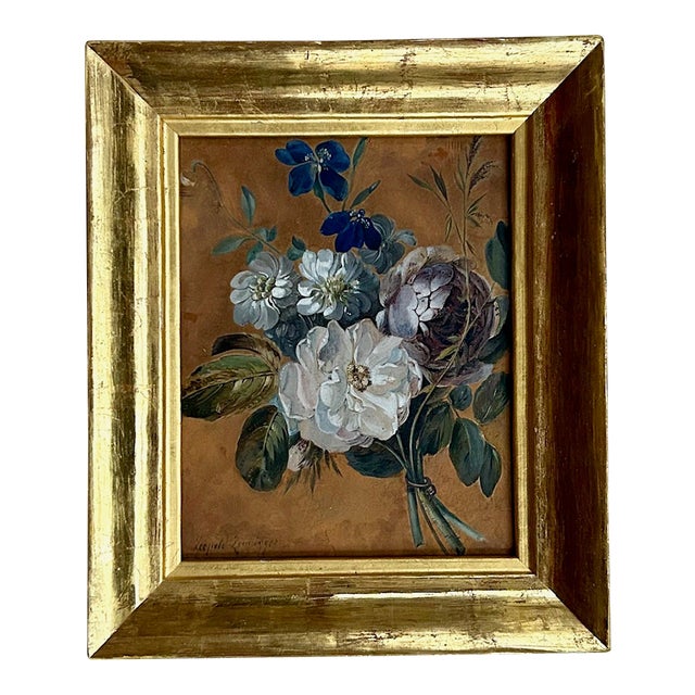Mid 19th Century Bouquet of Flowers, Leopold Zinnögger, Framed For Sale