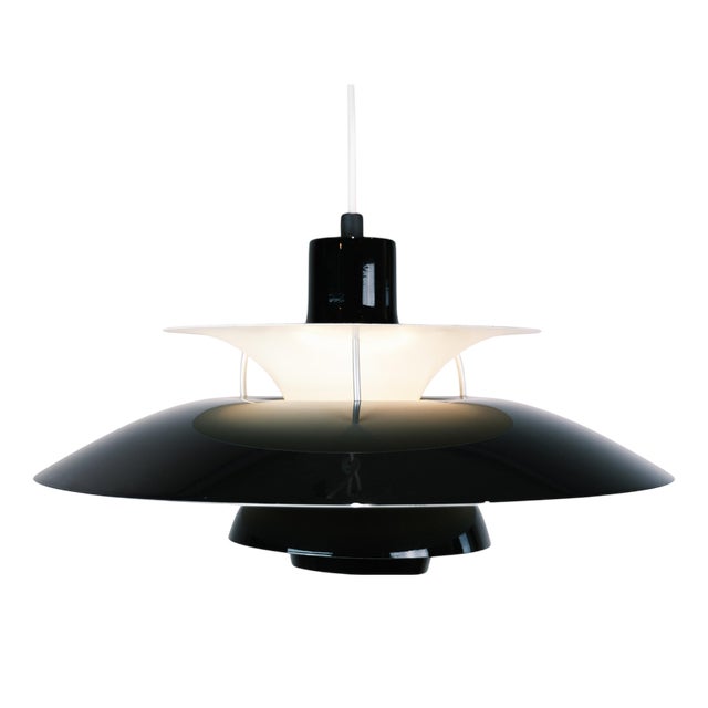 Model PH5 Ceiling Lamp in Black by Poul Henningsen for Louis Poulsen For Sale