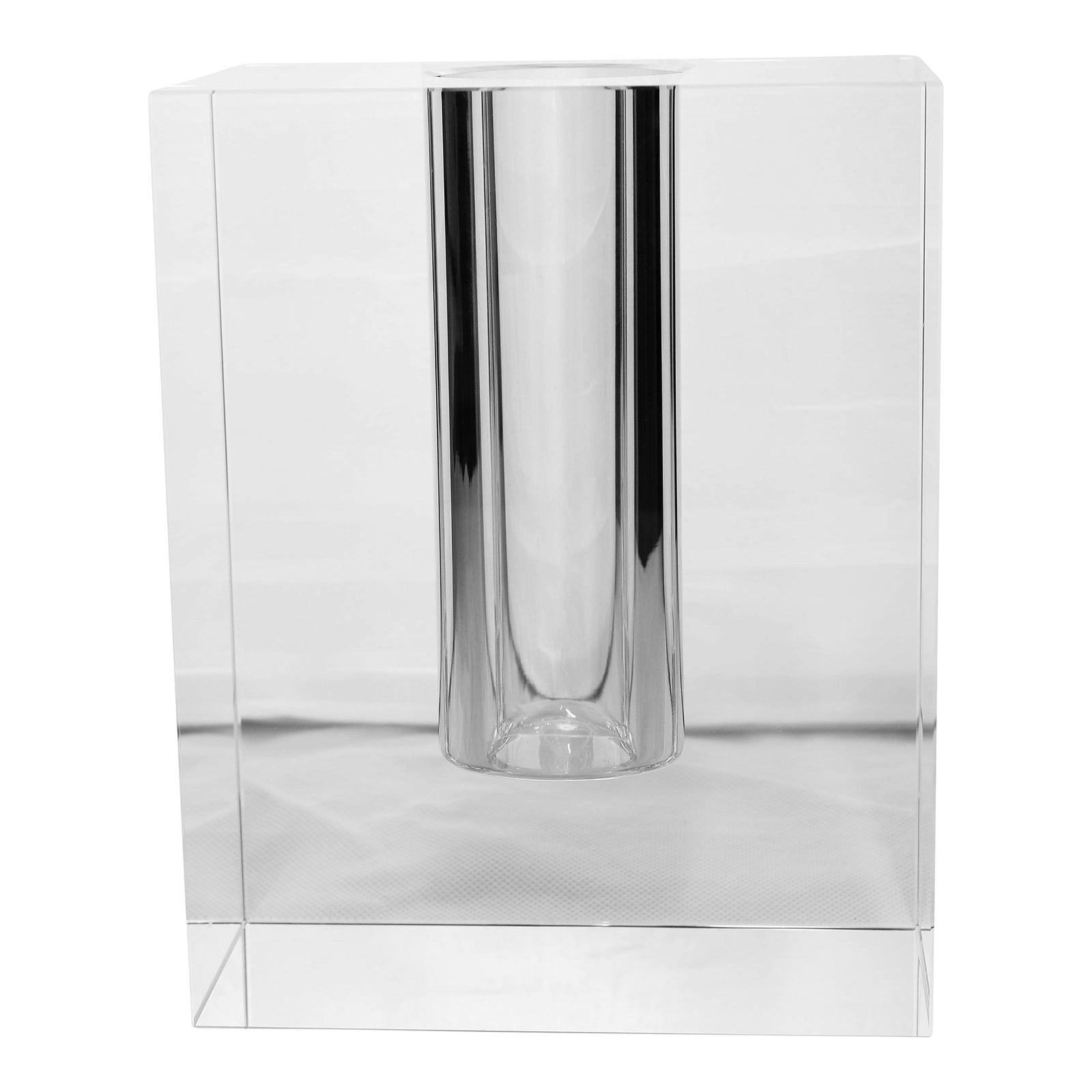 Rectangular Tall Crystal Vase | Chairish