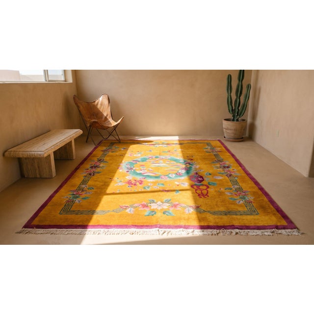 1920s Chinese Art Deco Carpet ( 9' x 11'8" - 274 - 356 ) For Sale - Image 13 of 13