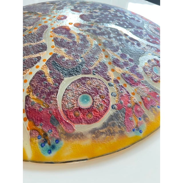 Large Sculptural Bowl in Handmade Fused Glass, 1980s For Sale - Image 8 of 17