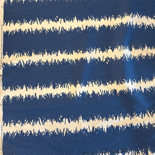 Schumacher Schumacher in Navy Color Wave- 1.75 Yards For Sale - Image 4 of 8