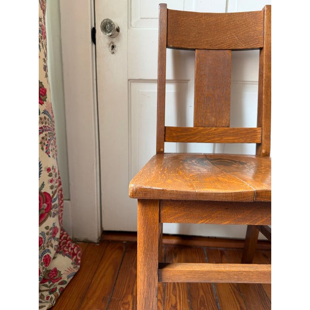 Antique Oak Mission Chair For Sale - Image 11 of 12
