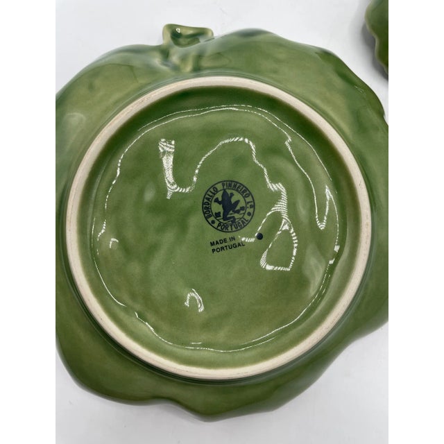 1960s Bordallo Pinheiro Cabbage Pair Hor D’oeuvre/ Serving Pieces Circa 1960s For Sale - Image 5 of 5