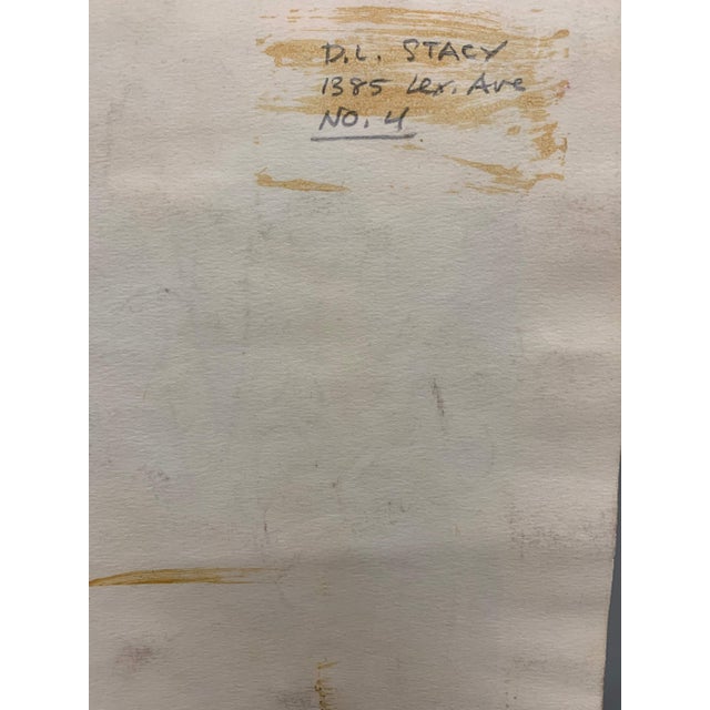 1950s "Abstract #4" Ink and Gouache Painting Univ of Paris For Sale In Dallas - Image 6 of 9