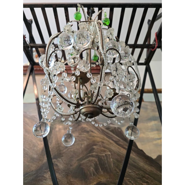 Vintage Bagues Maison Style Beaded Crystal Chandelier For Sale - Image 11 of 11