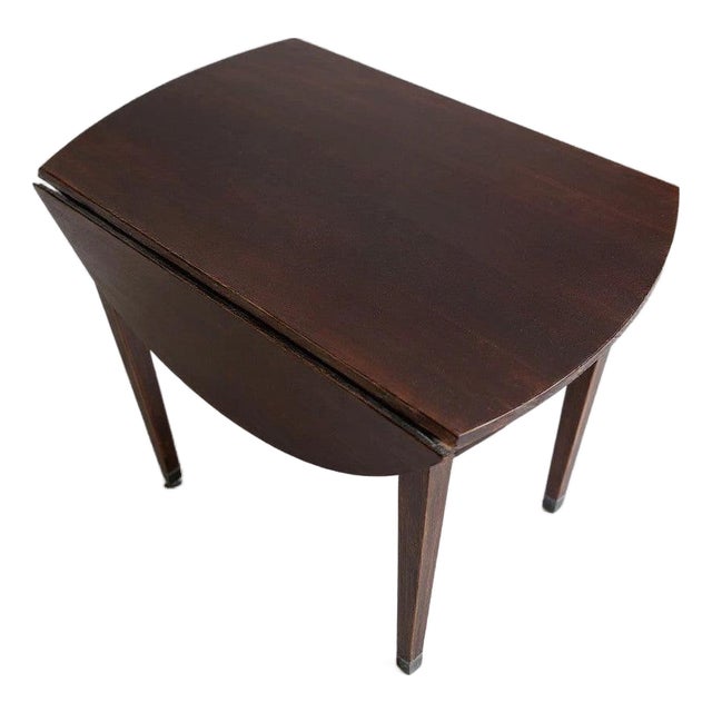 Mahogany Extendable Drop Leaf Table with Castors For Sale