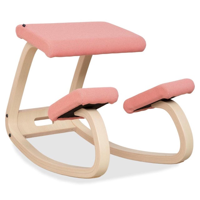 Variable Kneeling Chair in Ash and Salmon Upholstery by Peter Opsvik for Varier For Sale - Image 11 of 11
