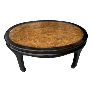 Mid Century Ming Style Coffee Table With Burlwood For Sale