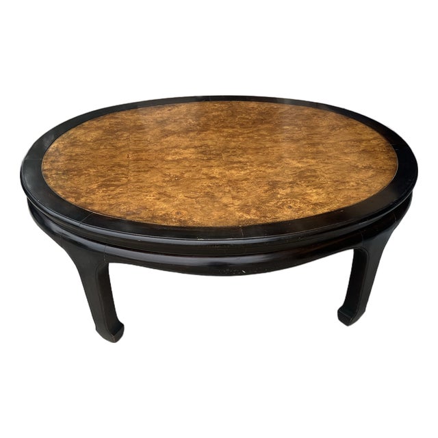 Mid Century Ming Style Coffee Table With Burlwood For Sale