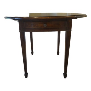 Mid 20th Century Elegant Banded Inlay American Dropleaf Pembroke Table For Sale