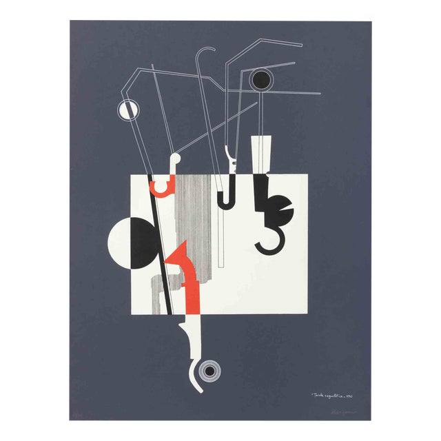 Mario Persico, Sign Board, Lithograph, 1970 For Sale