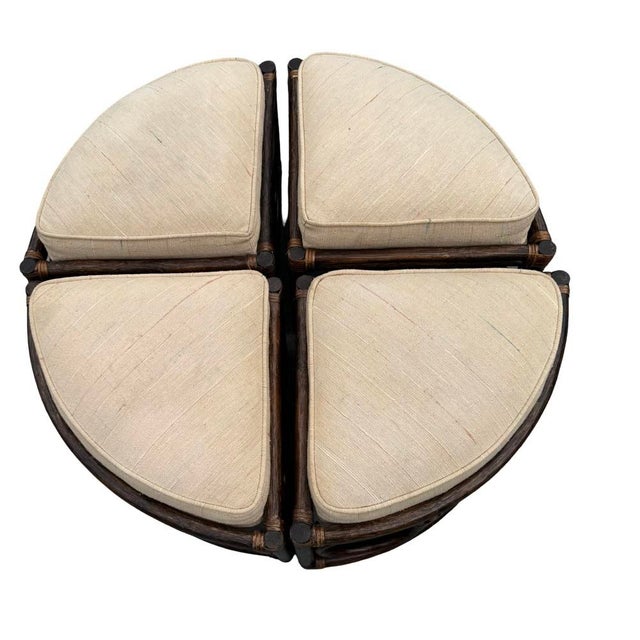 Vintage Alexvale Rattan 4-Piece Nesting Chair & Glass-Top Cocktail Table Set For Sale - Image 9 of 9