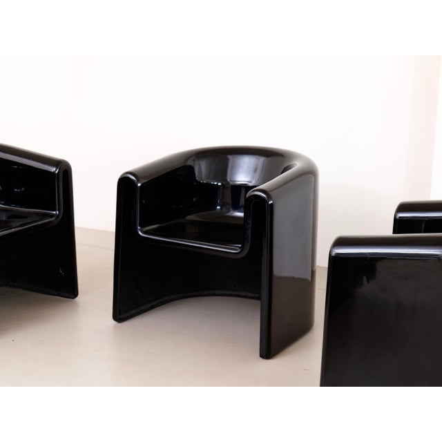 Plastic Melaina Fiberglass Monobloc Armchairs for Driade by Rodolfo Bonetto, 1970s, Set of 6 For Sale - Image 7 of 12