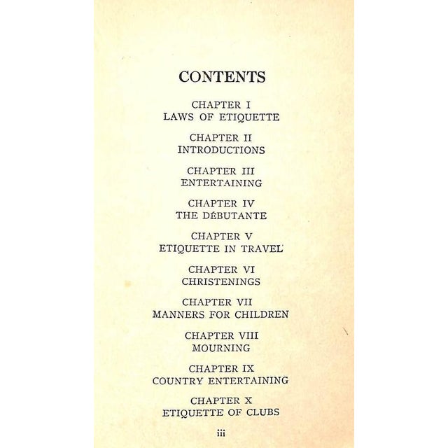 Traditional "Standard Etiquette for All Occasions" 1925 Brant, Ethel Cushing For Sale - Image 3 of 4