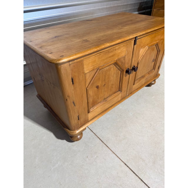 Antique Pine Low Cupboard From England For Sale - Image 6 of 18