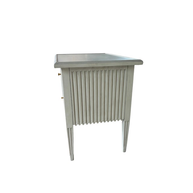 Inspired by characterful Swedish antiques, Bunny designed the Aldo Chest with a classic white-washed painted finish...