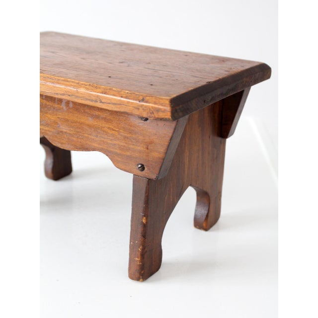 Antique Wooden Farmhouse Stool For Sale - Image 11 of 12