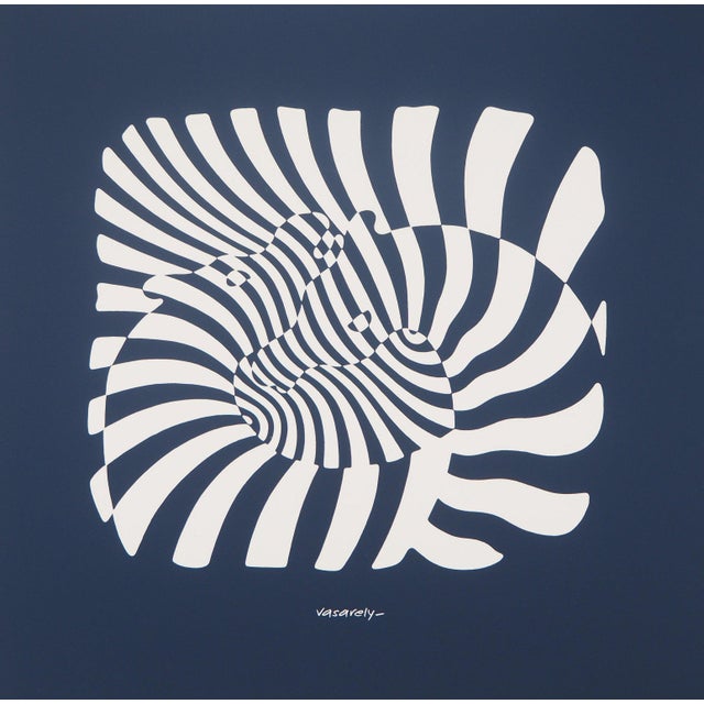 Victor Vasarely, Zebras on a Blue Background, 1975, Screenprint For Sale - Image 7 of 7