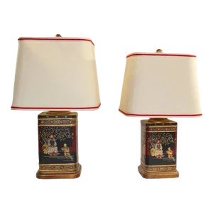 Frederick Cooper Chinoiserie Table Lamps Vintage Circa 1950’s