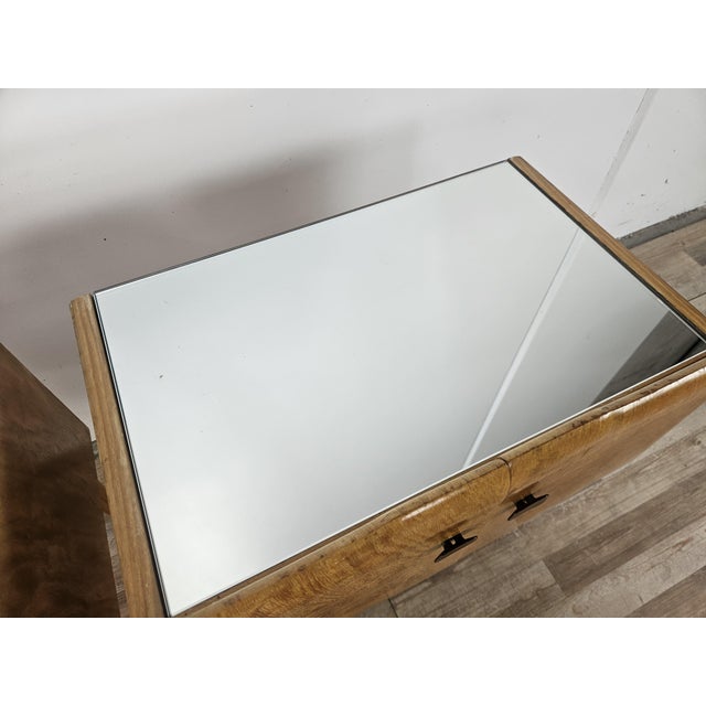 Wood Vintage Maple Nightstands with Mirrored Tops, 1950s, Set of 2 For Sale - Image 7 of 16