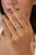 This sunburst Ring features a 0.68 carat oval-shaped emerald set in 18K white gold. The emerald measuring 4.5 x 6 mm,...