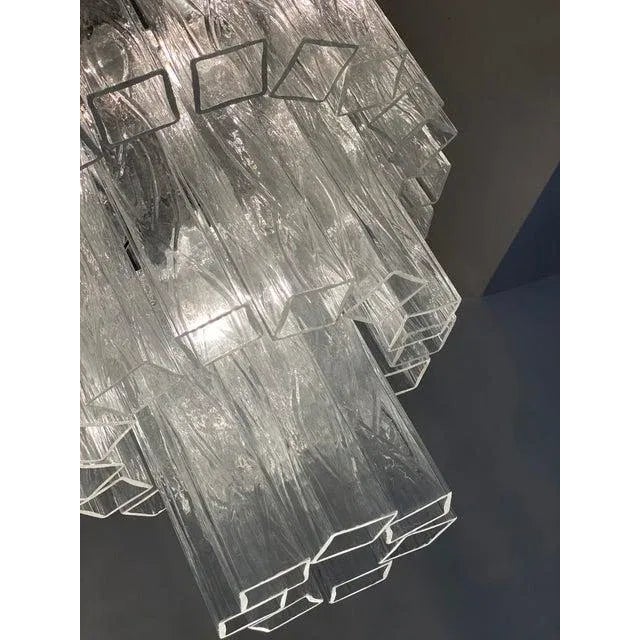 Glass Clear Square Tubes Murano Glass Chandelier by Simoeng For Sale - Image 7 of 13