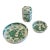 Vintage Japanese Green Dragon Porcelain Ashtrays & Holder Set - 3pc. Set For Sale