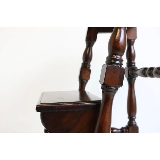 Antique English Victorian Library Stairs, 1920s For Sale - Image 6 of 13