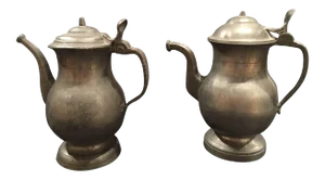 English Pewter Coffee Pots, 19th Century - a Pair