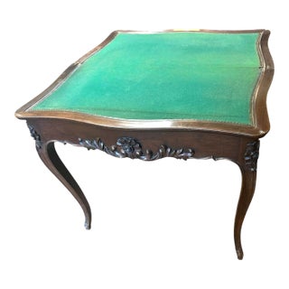 Antique French Louis XV Carved Walnut Game Table Convertible Into Console Table - Circa Late 19th Century For Sale