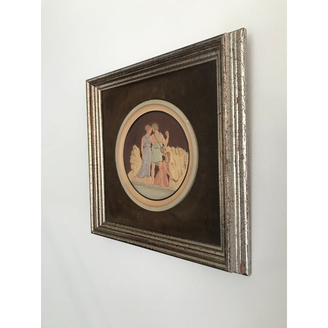 19th Century Hand Painted Plaster Intaglio Framed in Velvet For Sale - Image 5 of 12