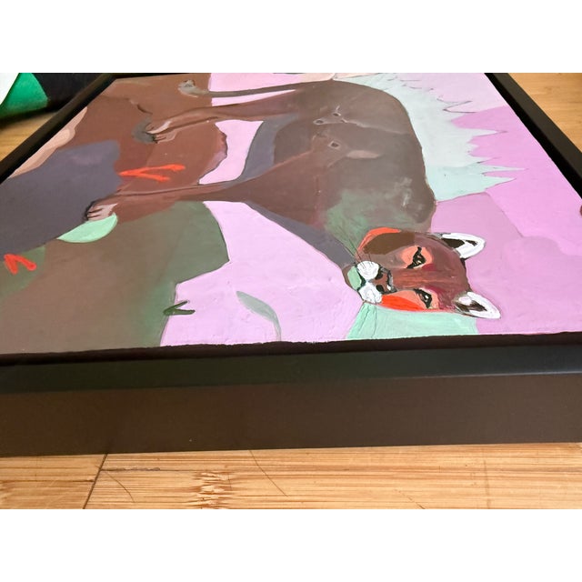 Bubble Gum “Belly Full of Deer” Mountain Lion Painting by LWren Walraven For Sale - Image 8 of 14