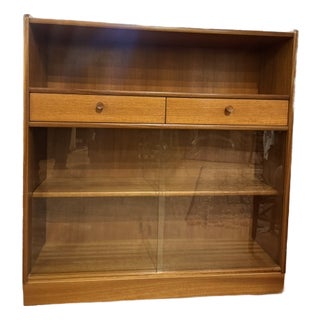 Vintage Nathan Teak Bookcase Display Cabinet For Sale