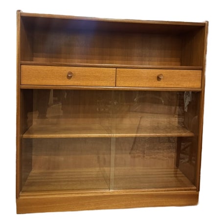 Vintage Nathan Teak Bookcase Display Cabinet For Sale