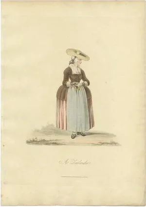 After Miss Semple, Costume of a Dutch Woman in Zeeland, 1817, Print